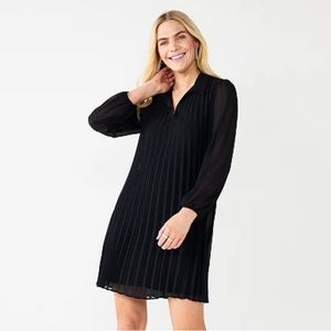 Nine West Georgette Collar Pleated Dress Size Small